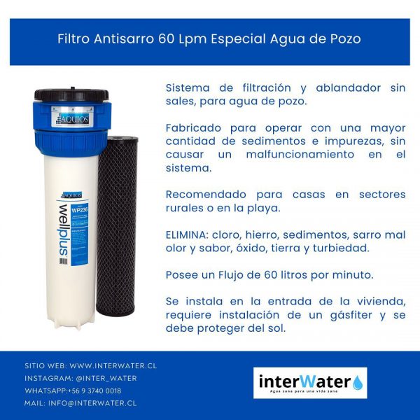 Filtro Antisarro 60 Lpm Especial Agua De Pozo - Image 2