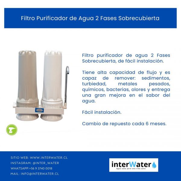 Filtro Purificador De Agua 2 Fases Sobrecubierta - Image 2