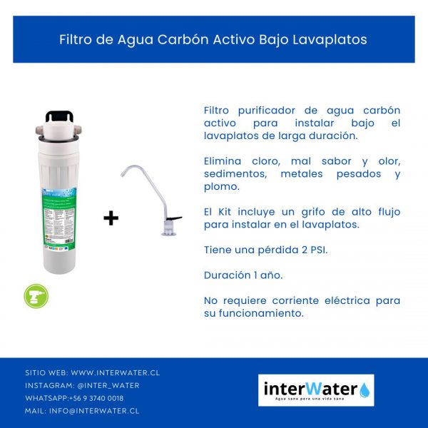 Filtro De Agua Carbón Activo Bajo Lavaplatos WATTS - Image 2