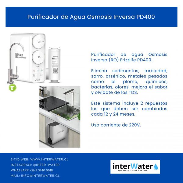 Purificador De Agua Osmosis Inversa PD400 - Image 3